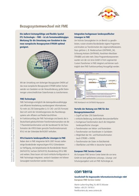 Bezugssystemwechsel mit FME - con terra GmbH