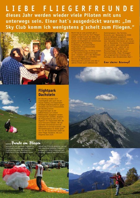 Ausgabe 1/2009 Flightpark Dachstein Flugurlaub ... - Sky Club Austria