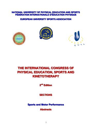 the international congress of physical education ... - UNEFS Bucuresti