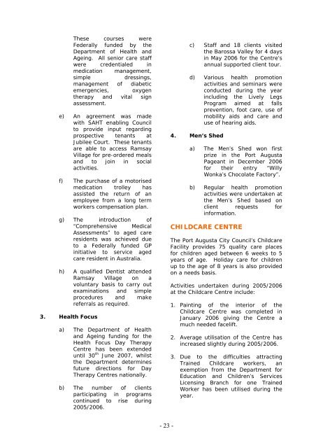 Annual Report 2005/2006 - Port Augusta - SA.Gov.au