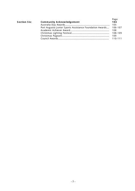 Annual Report 2005/2006 - Port Augusta - SA.Gov.au