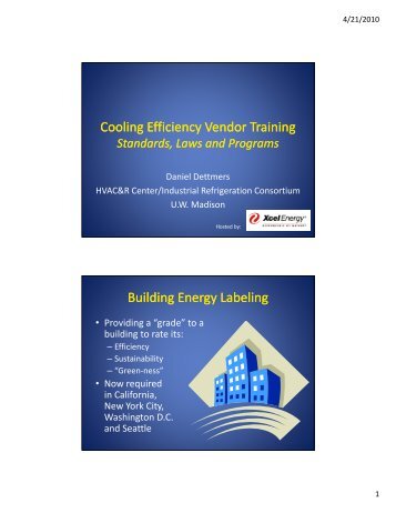 Cooling Efficiency Vendor Training Building Energy ... - Xcel Energy