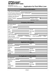 Application for Post Office Loan