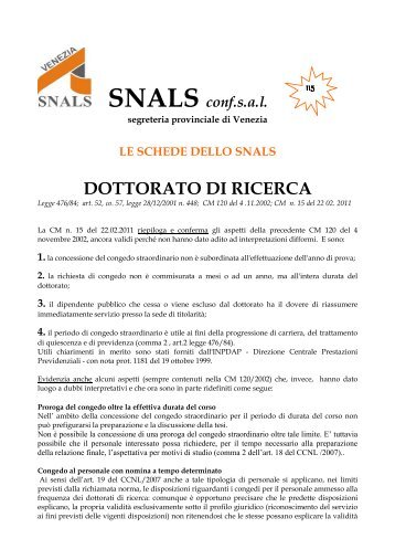 Visualizza e stampa il testo in formato pdf - Snals Venezia