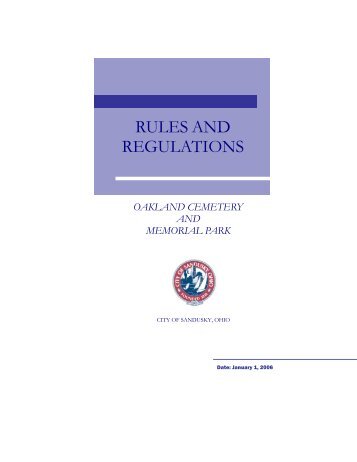 RULES AND REGULATIONS - City of Sandusky