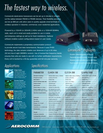 Datasheet ConnexLink - 2004 - wireless world AG