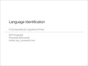 Language Identification: A Computational Linguistics ... - Entish.org