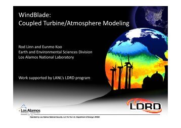 Coupled Turbine/Atmosphere Modeling - LANL Institutes - Los ...