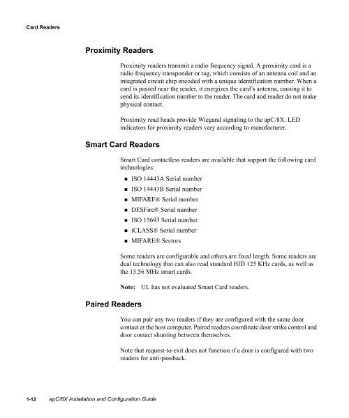 Câ¢CUREÂ® 800/8000 9.4 apC/8X Technical Manual - Tyco Security ...