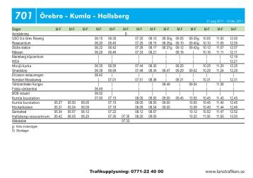 701 Ãrebro - Kumla - Hallsberg