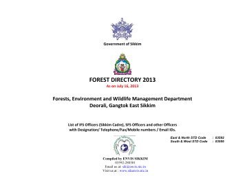 Forest Directory 2013 - ENVIS Centre: Sikkim