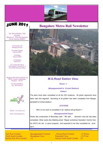 to view "BMRC Newsletter" - Bangalore Metro