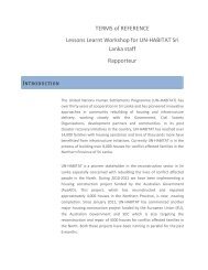 TERMS of REFERENCE Lessons Learnt Workshop for UN-HABITAT ...