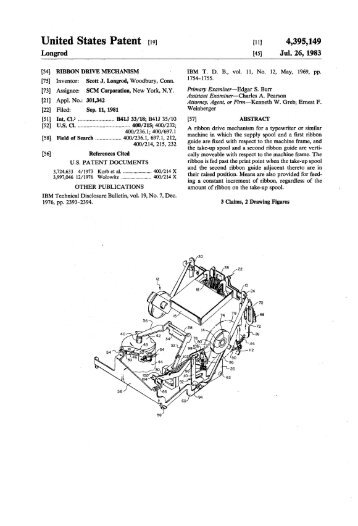 Ribbon drive mechanism - Smith Corona