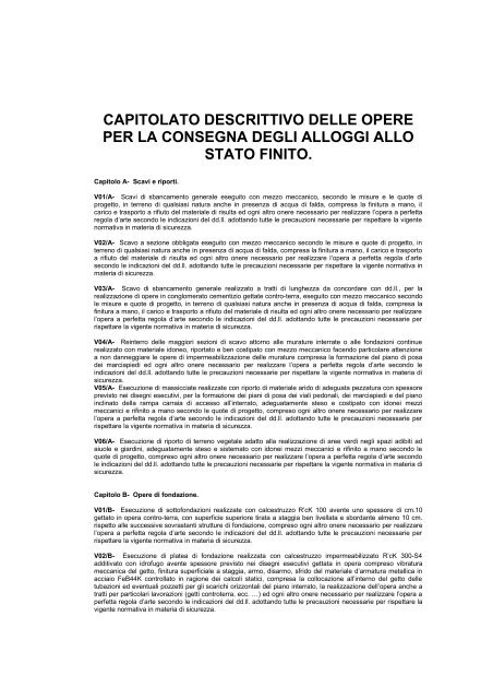 capitolato descrittivo delle opere da eseguire per la costruzione di ...