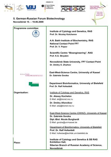 5. German-Russian Forum Biotechnology