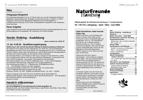 Neu Nordic Walking - Ausbildung Herzlich ... - NaturFreunde Hamburg