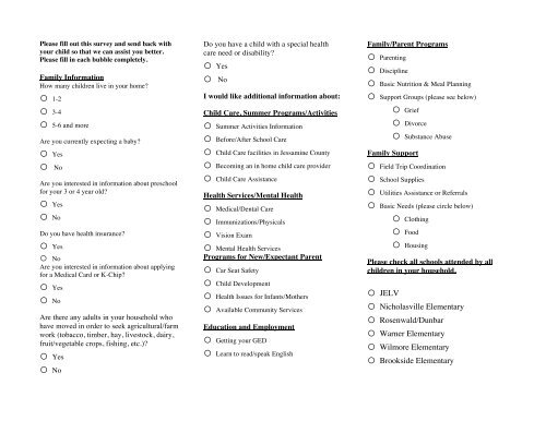 Needs Assessment 2009-2010 scantron - Jessamine County Schools