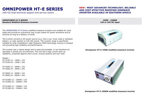 OMNIPOWER HT-E SERIES - Intekom