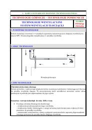 TECHNOLOGIE GÓRNICZE – TECHNOLOGIE POMOCNICZE ...