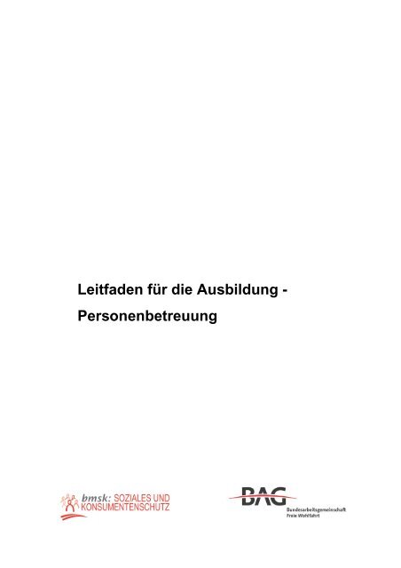 Leitfaden für die Ausbildung - Personenbetreuung