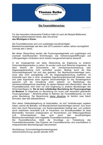 Die FeuerstÃ¤ttenschau - Schornsteinfeger-Rutke