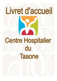 Livret d'accueil franÃ§ais - Centre Hospitalier de PolynÃ©sie franÃ§aise