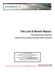 The Sarbanes-Oxley Investment - Lord & Benoit