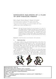 kinematics equations of a class of 4dof parallel wrists