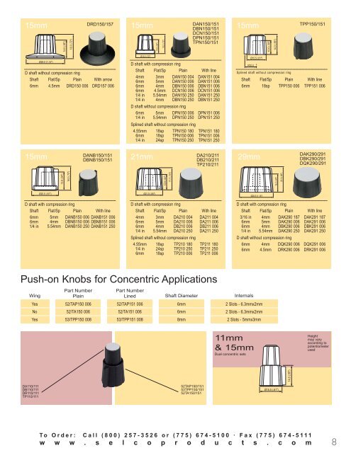 Control Knobs Catalog - Selco Products Company