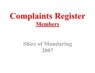 Notifiable Gift Register - Shire of Mundaring