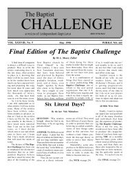 Final Edition of The Baptist Challenge