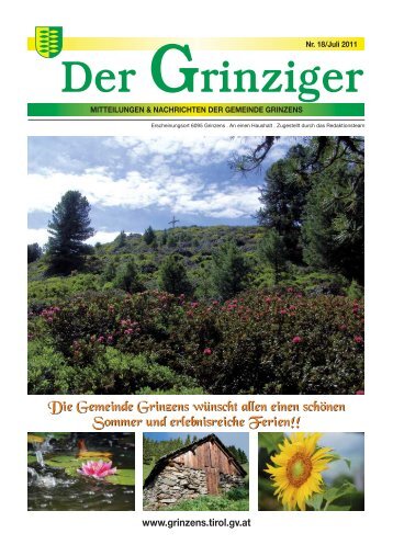 Der Grinziger Ausgabe 18 (2,43 MB) - Gemeinde Grinzens - Land Tirol