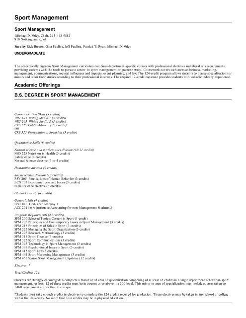 Undergraduate Course Catalog Syracuse University Undergraduate Course Catalog Syracuse University