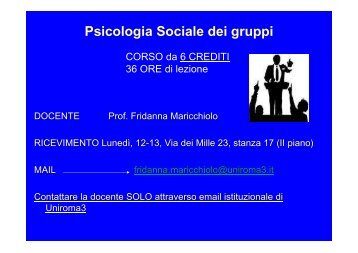 Psicologia sociale dei gruppi - Scienze della Formazione