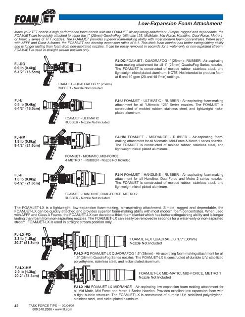 Low-Expansion Foam Attachment - Task Force Tips