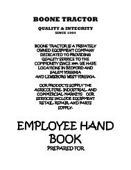 Boone Tractor Employee Policy Manual