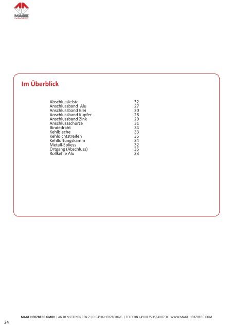 Dachzubehörkatalog 2012 (PDF) - MAGE Herzberg GmbH