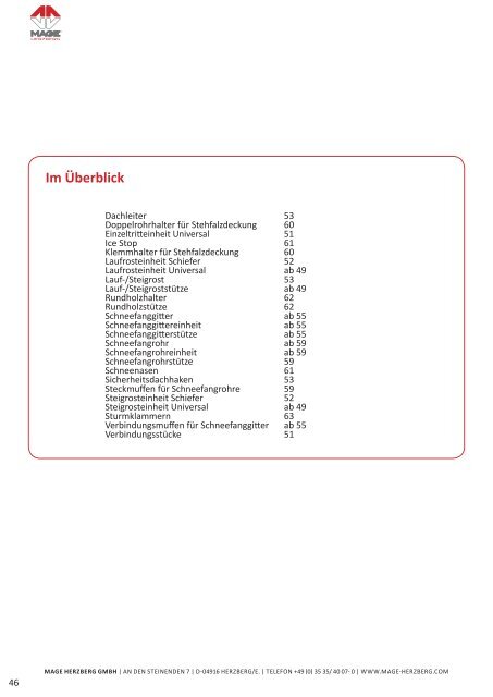 Dachzubehörkatalog 2012 (PDF) - MAGE Herzberg GmbH