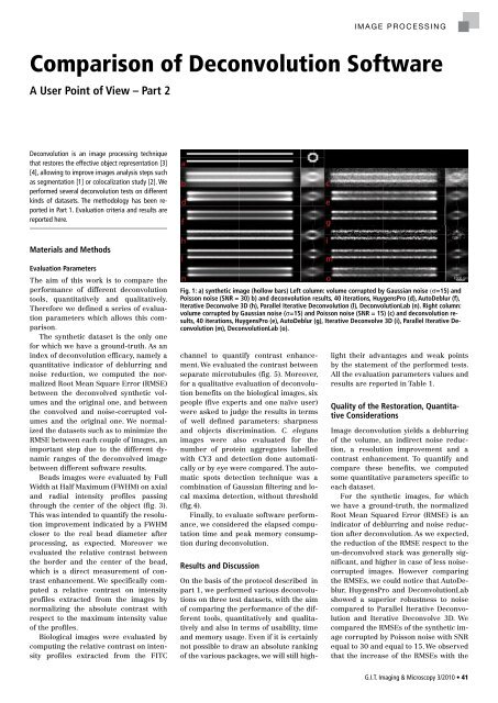 Comparison of Deconvolution Software - Biomedical Imaging Group ...