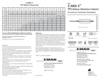 Instructions For Use Z-Med PTV - B. Braun Interventional Systems