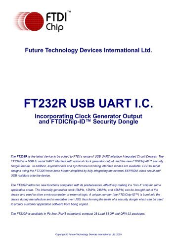 FT232R USB UART I.C. - Soselectronic.com