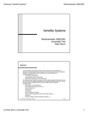 pdf - Systemsoftware und Verteilte Systeme - UniversitÃƒÂ¤t Trier