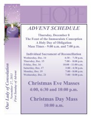 ADVENT SCHEDULE Christmas Eve Masses Christmas Day Mass
