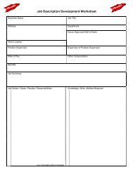 Job Description Development Worksheet - Department of Animal ...