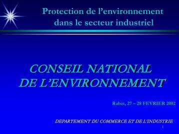 Protection de l'environnement dans le secteur industriel