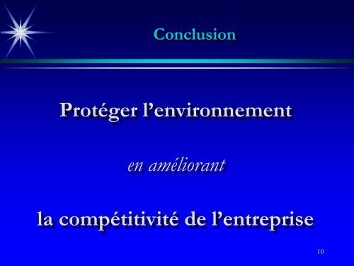 Protection de l'environnement dans le secteur industriel