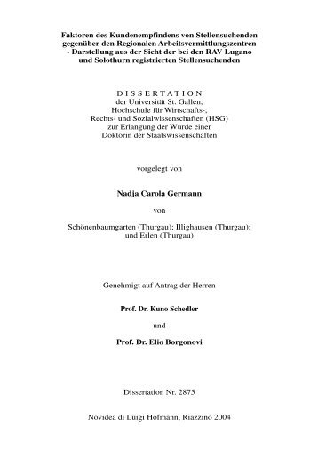 Dissertation Nadja Germann PRo - UniversitÃƒÂ¤t St.Gallen