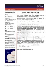 NOVA DRILLING UPDATE - Sirius Resources