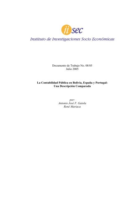 La Contabilidad PÃºblica en Bolivia, EspaÃ±a y Portugal - iisec